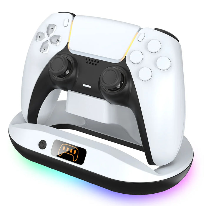 YZC-522 For Sony PlayStation 5 Controller Contact Charging Dock with RGB Light LED Display - 4