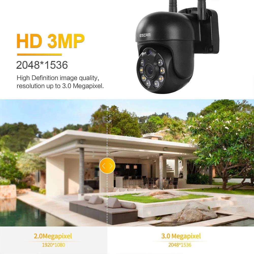 ESCAM WNK610 3MP Move Detection Dual-Light Source Night Vision Dual-Way Voice Intercom Wireless Security Camera - UK Plug - 3