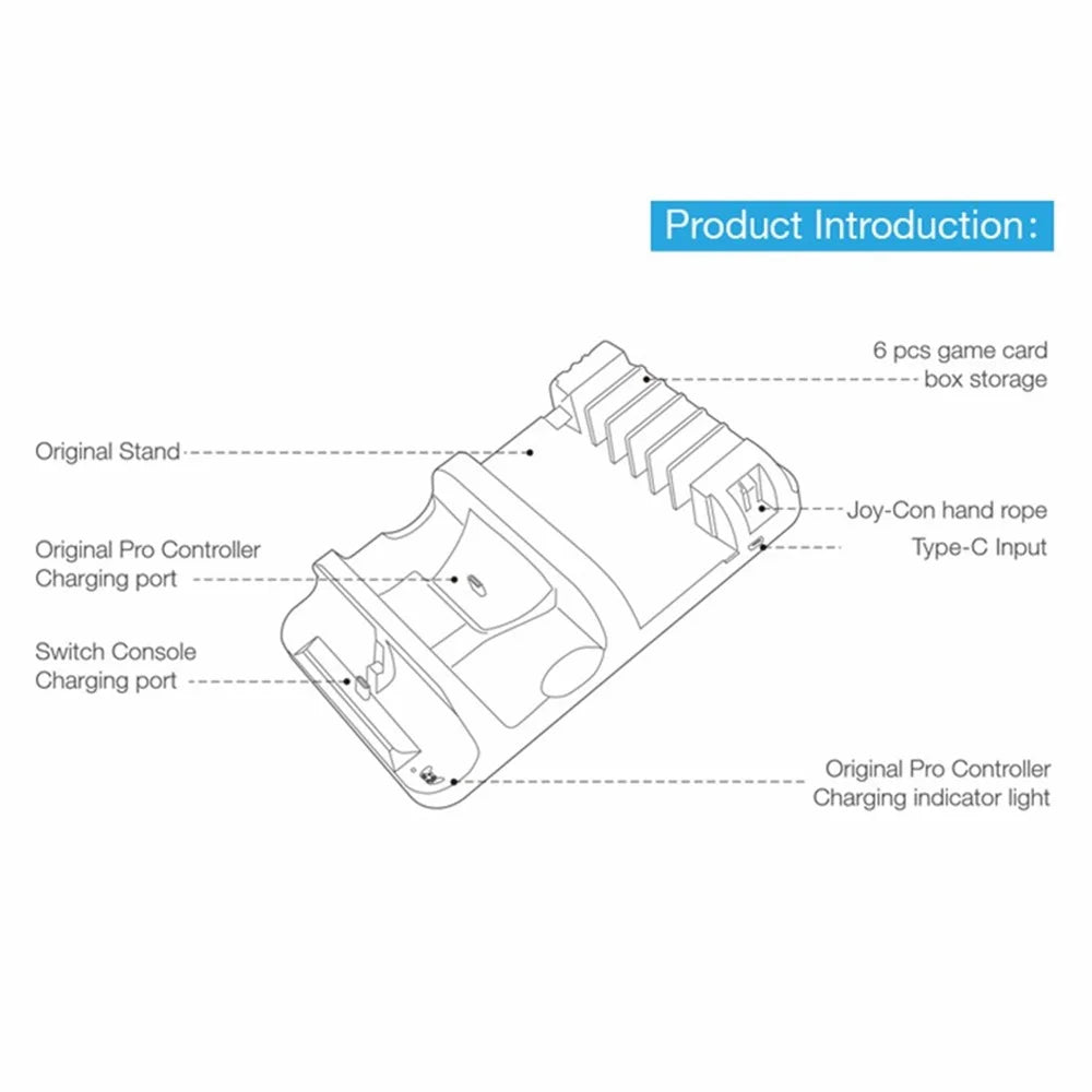 DOBE TNS-871 Multi-function Non-slip Charging Dock for Nintendo Switch/Switch LITE/Switch OLED - 5