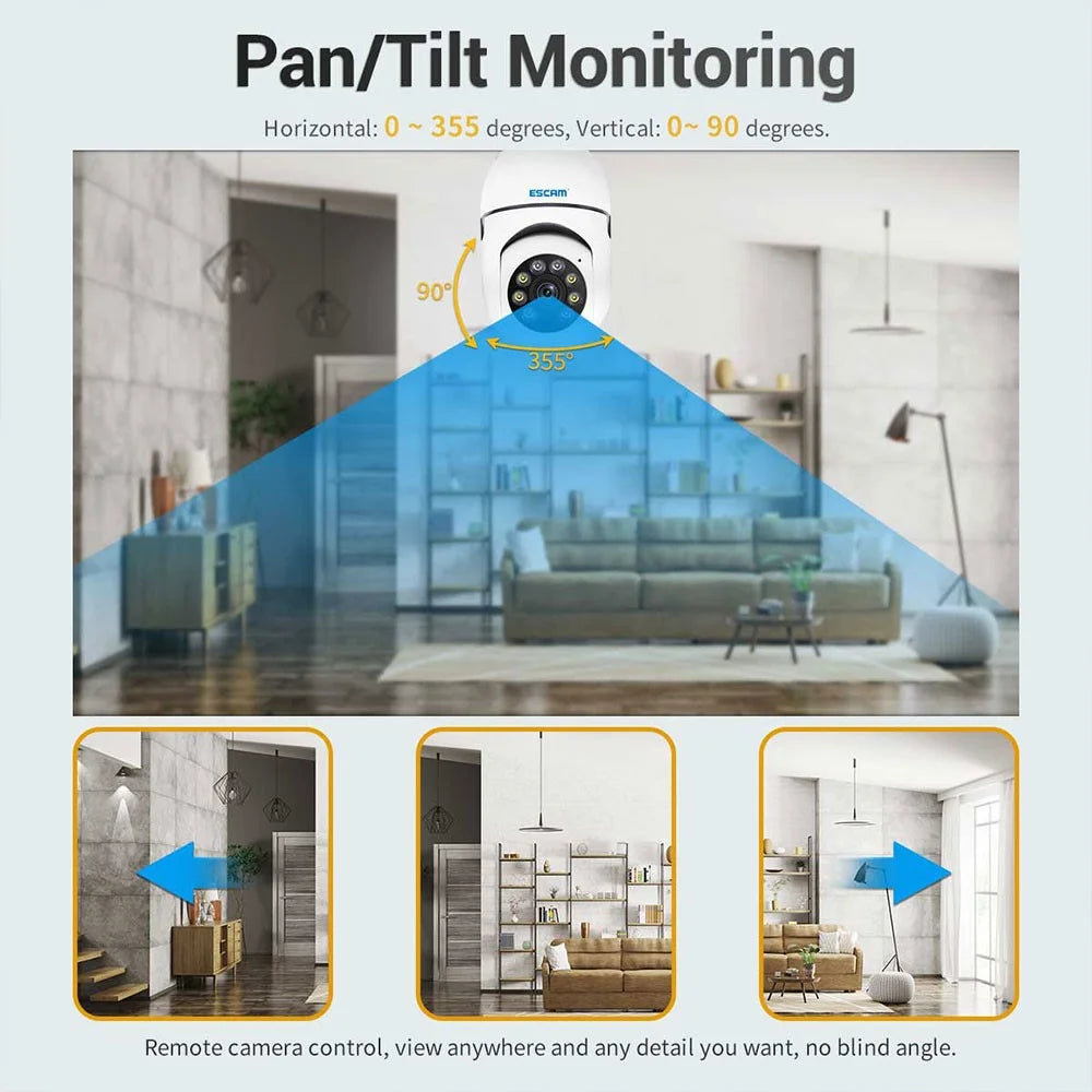 ESCAM PT208 1080P Motion Detection WiFi ONVIF Two-way Voice Camera Dual Light Source Night Vision Security IP Camera - 3