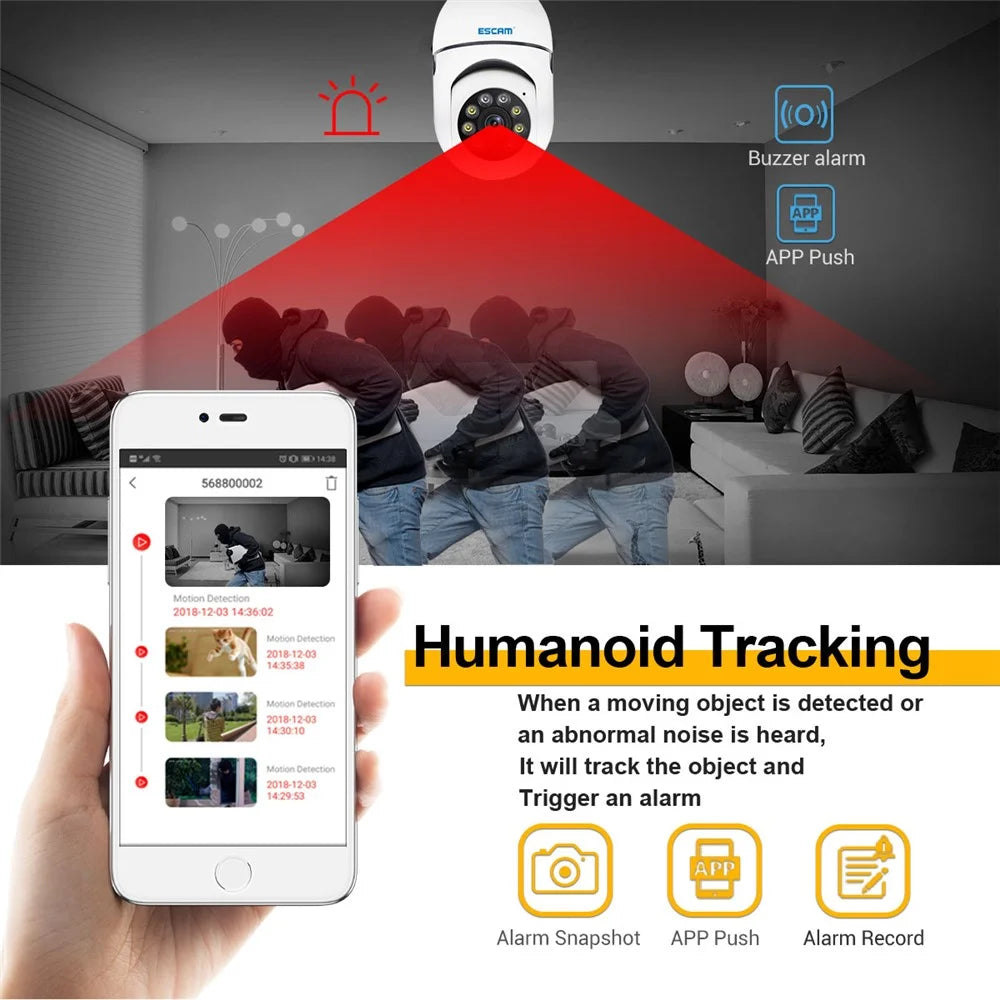 ESCAM PT208 1080P Motion Detection WiFi ONVIF Two-way Voice Camera Dual Light Source Night Vision Security IP Camera - 6