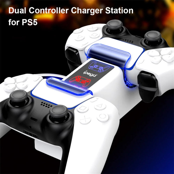 IPEGA PG-5003 Wireless Game Handle Charging Station Dual Controller Charger Base with LED Light for PS5 - 2