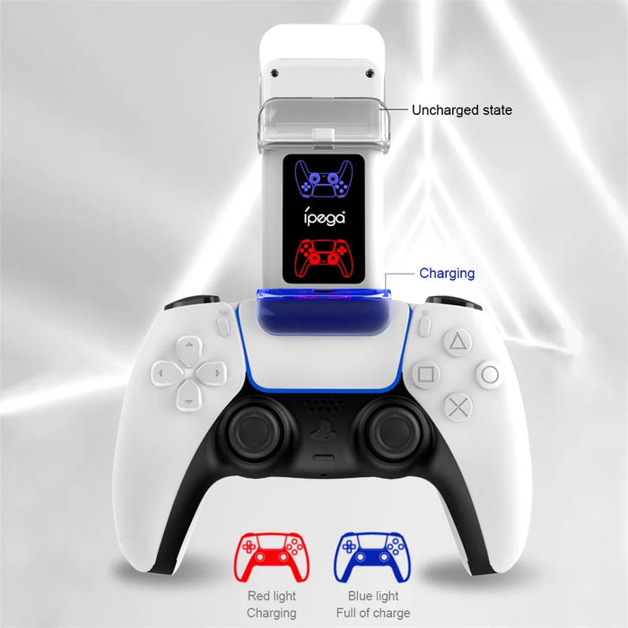IPEGA PG-5003 Wireless Game Handle Charging Station Dual Controller Charger Base with LED Light for PS5 - 3