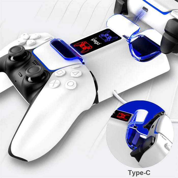 IPEGA PG-5003 Wireless Game Handle Charging Station Dual Controller Charger Base with LED Light for PS5 - 5