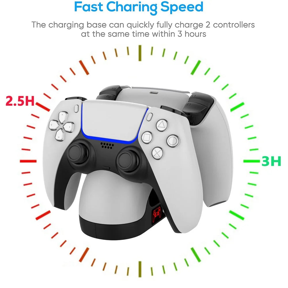 IPEGA PG-P5008 Portable Gamepad Charging Station Handheld Game Controller Dual Charging Dock for PS5 Controller - 7