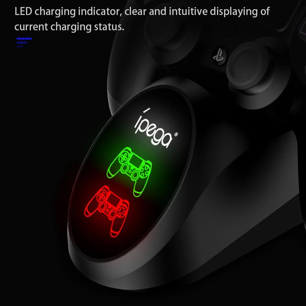 IPEGA PG-9180 Dual Charging Station Game Controller Charging Dock with LED Indicator for PS4 Controller - 7