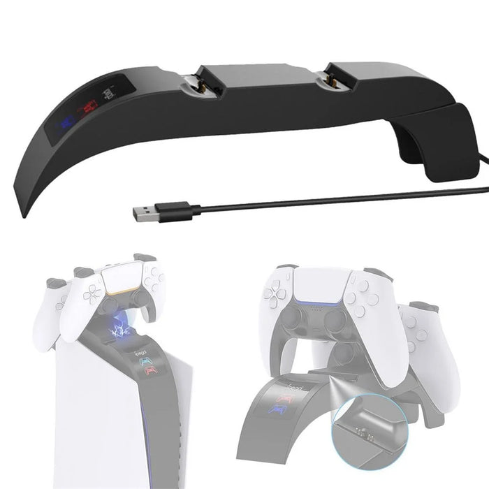 IPEGA PG-5016 Dual Controller Fast Charging Dock Stand Handheld Game Handle USB Charging Station Base with Indicator Light for PS5 Controller - 1