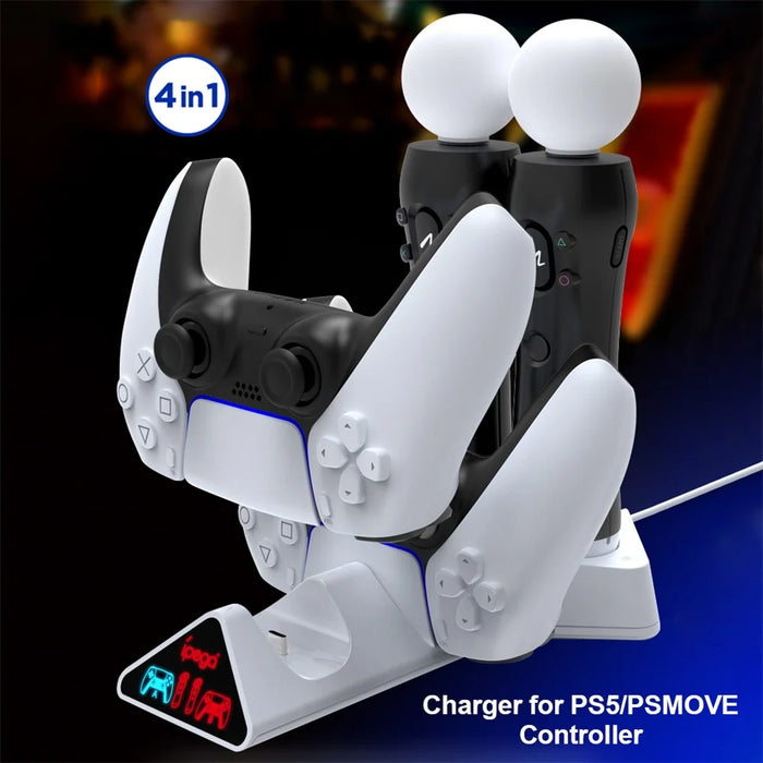 IPEGA PG-5011 4 in 1 Game Controller Charging Dock Multi-function Gamepad Charging Stand for PS5/PS Move Controller - 3