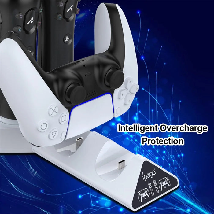 IPEGA PG-5011 4 in 1 Game Controller Charging Dock Multi-function Gamepad Charging Stand for PS5/PS Move Controller - 6