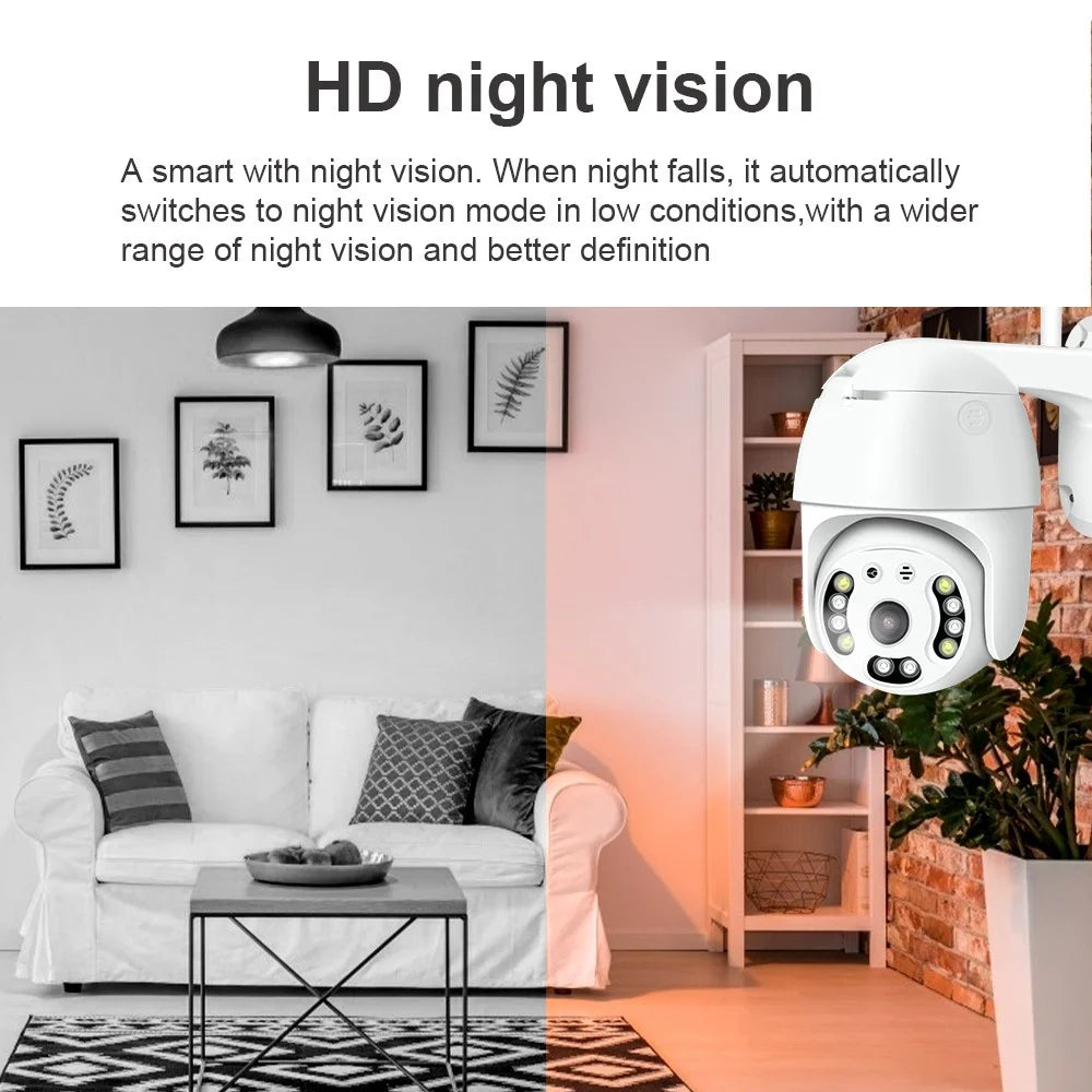 SD01 Outdoor Security Camera 3MP HD Two-way Talking Video WiFi Night Vision RJ45 Camera Indoor for Home Security - US Plug - 3