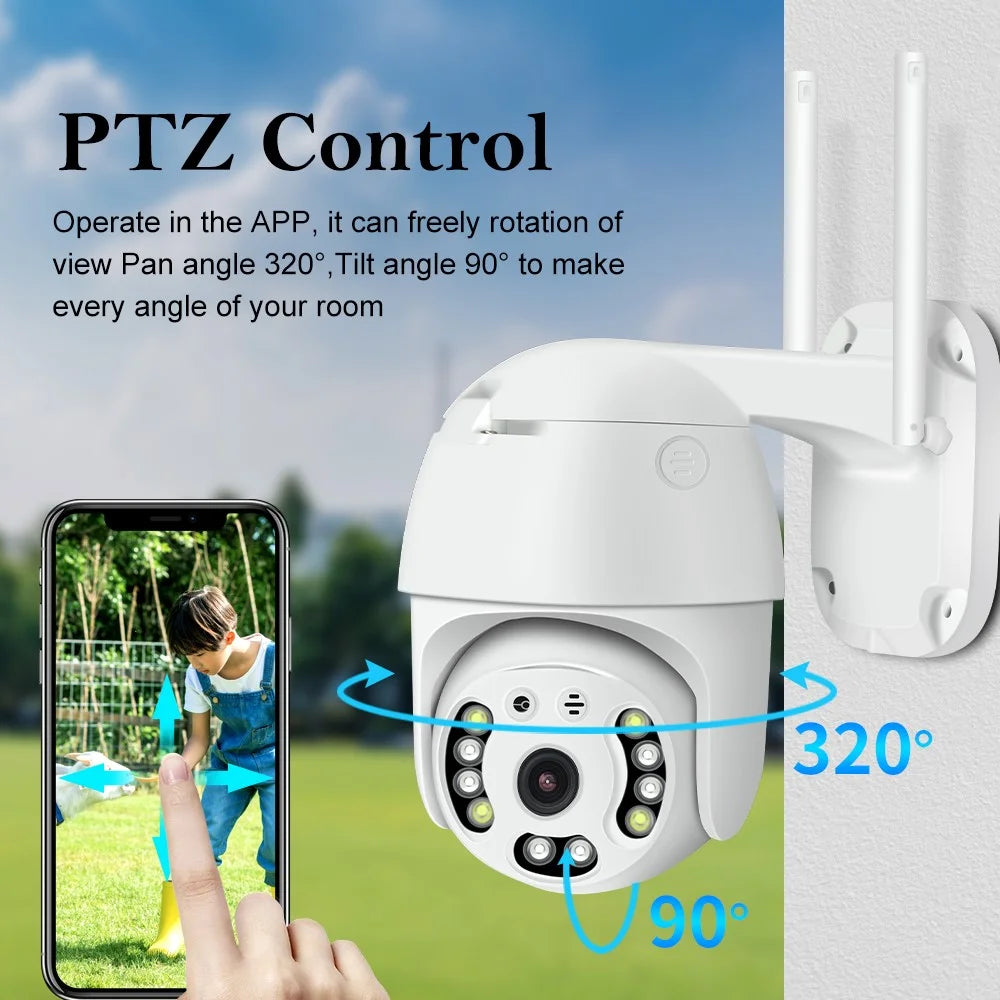 SD01 Outdoor Security Camera 3MP HD Two-way Talking Video WiFi Night Vision RJ45 Camera Indoor for Home Security - US Plug - 5