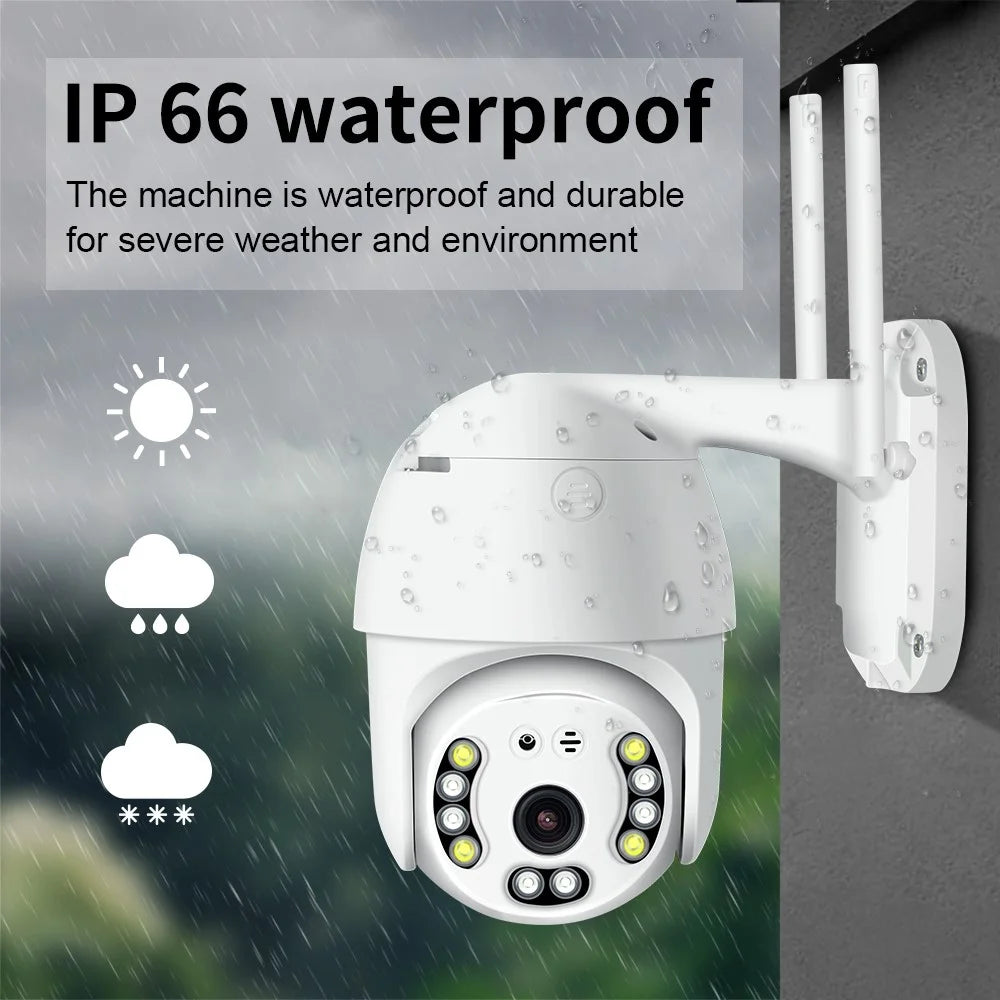 SD01 Ultra HD 5MP Security Camera Outdoor Waterproof PTZ Night Vision WiFi Camera RJ45 Internet for Home Security - US Plug - 2
