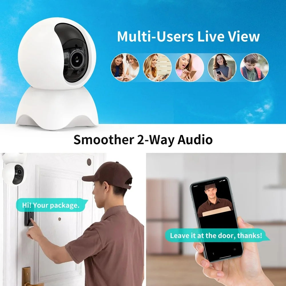 D305 Outdoor WiFi Security Camera 3MP HD PTZ Camera for Home Safety Smart Motion Detection Camera - US Plug - 6