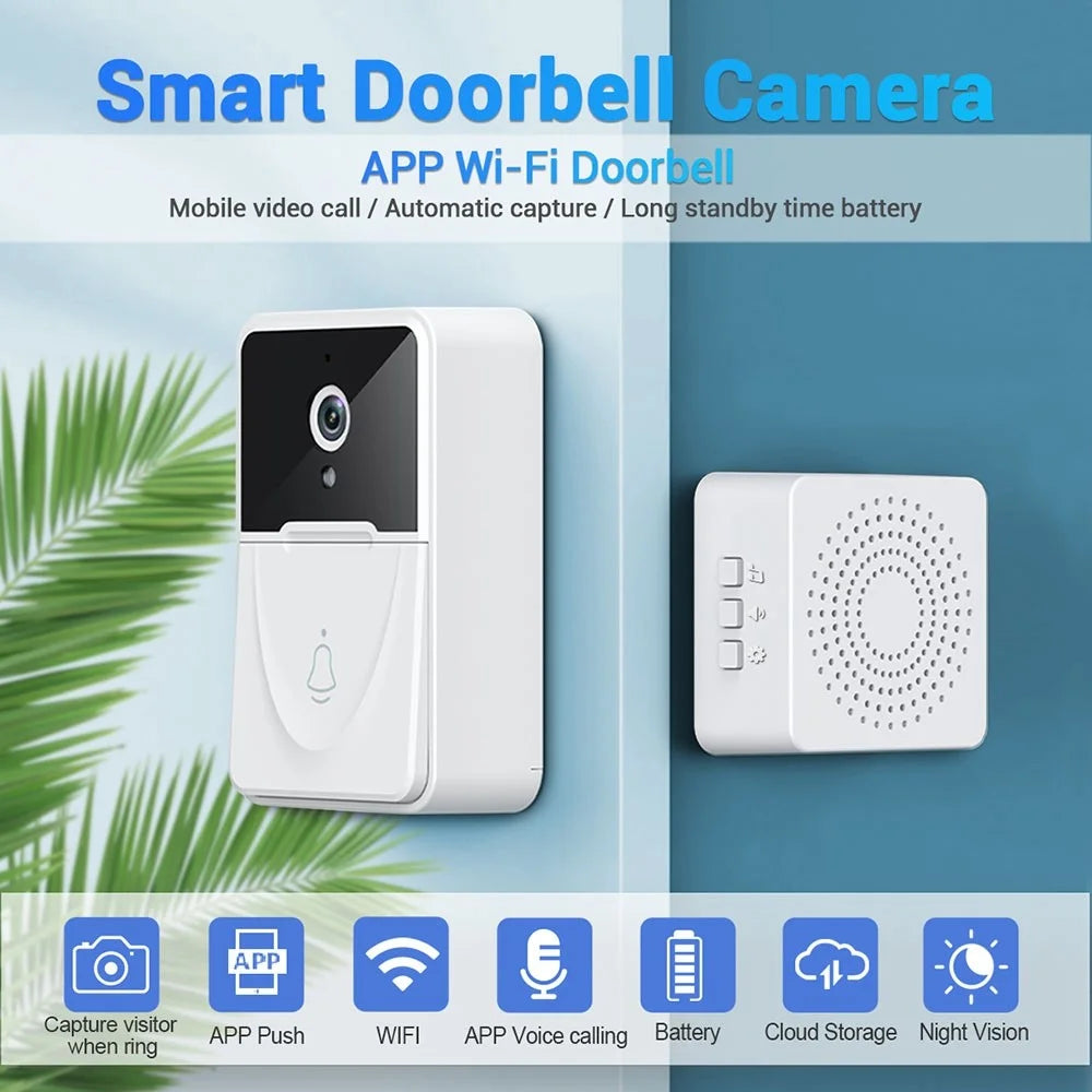 X3 Smart Doorbell Camera Mobile App Video Call Camera Monitor Voice Change Two-way Dialogue Snapshot Function Free Cloud Storage Smart Video Doorbell for Home Security - 2