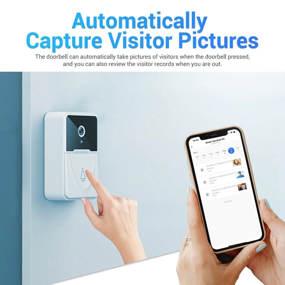 X3 Smart Doorbell Camera Mobile App Video Call Camera Monitor Voice Change Two-way Dialogue Snapshot Function Free Cloud Storage Smart Video Doorbell for Home Security - 6