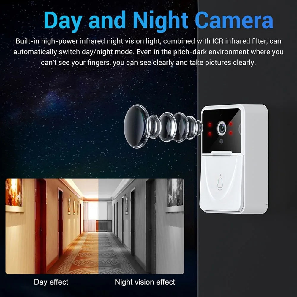 X3 Smart Doorbell Camera Mobile App Video Call Camera Monitor Voice Change Two-way Dialogue Snapshot Function Free Cloud Storage Smart Video Doorbell for Home Security - 7