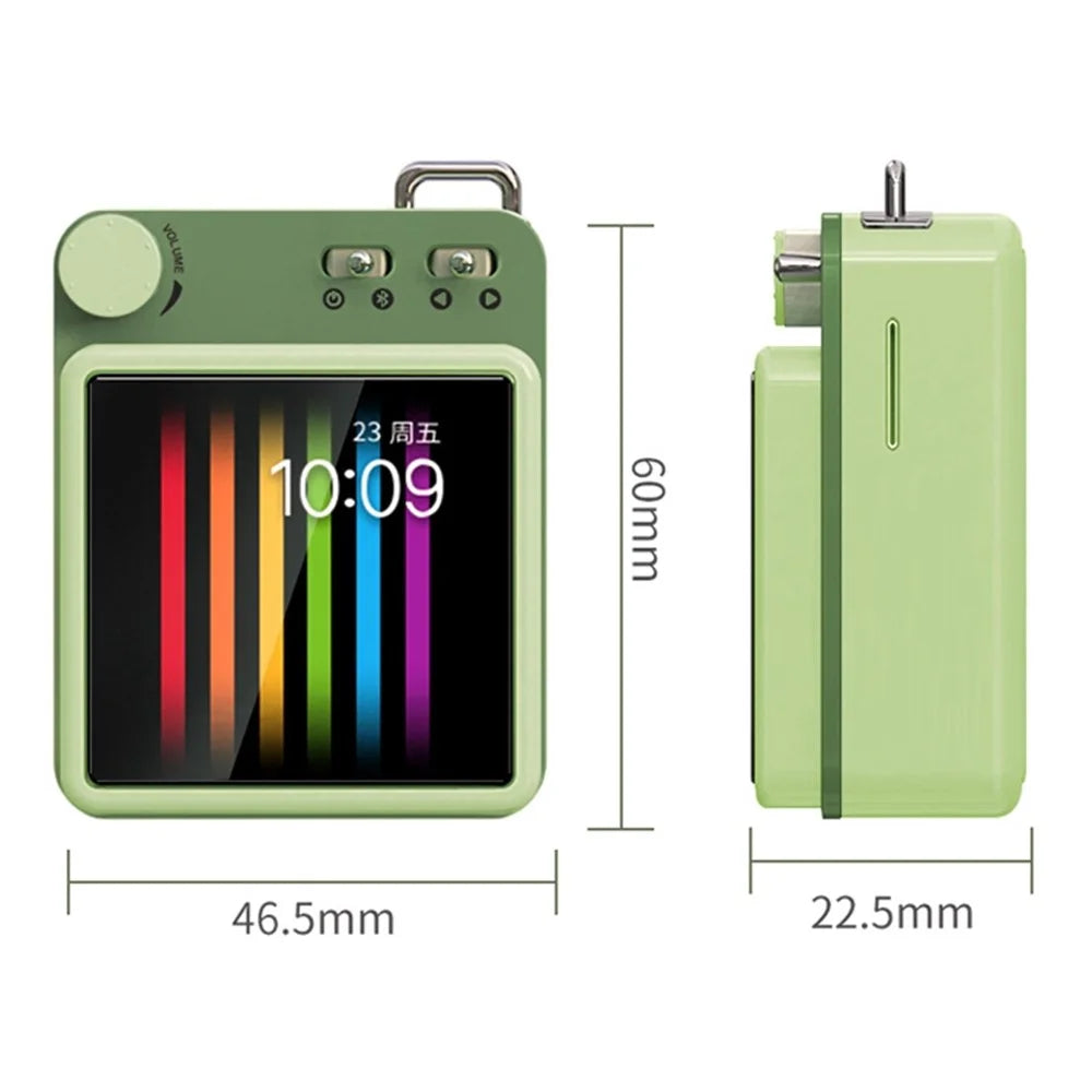 MAHDI M188 8GB Bluetooth-compatible MP3 Music Video Player Portable Ultra-Thin Player with 1.5-inch Color Screen Display Support MP3, FLAC, APE, OGG Audio Files (English Version) - Green - 7