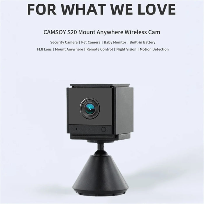 S20 Wireless Night Vision Camera 2.4G WiFi Smart Home Security Camera Support Two-Way Voice Talk - Black - 3