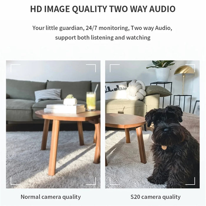 S20 Wireless Night Vision Camera 2.4G WiFi Smart Home Security Camera Support Two-Way Voice Talk - Black - 6