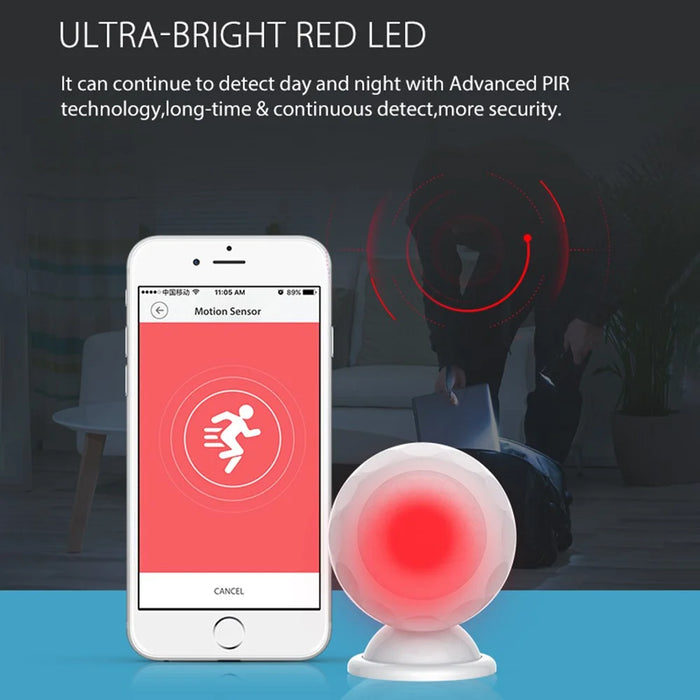 NEO NAS-PD02W Smart Wireless Infrared Sensor PIR Detector 2.4GHz WiFi Motion Sensor with Base Support Mobile Phone Control - 6