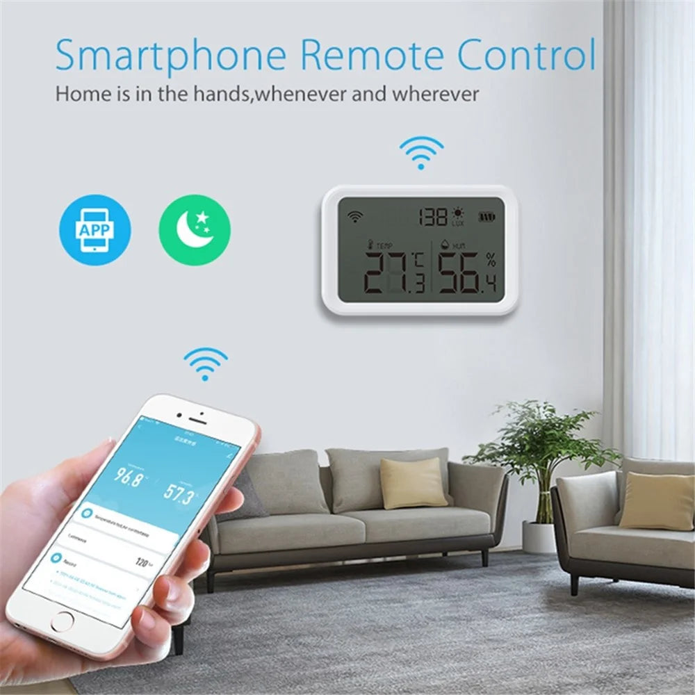 NEO NAS-TH02W Smart WiFi Temperature Humidity Monitor Wireless Luminance Sensor with APP Notification Alerts - 3