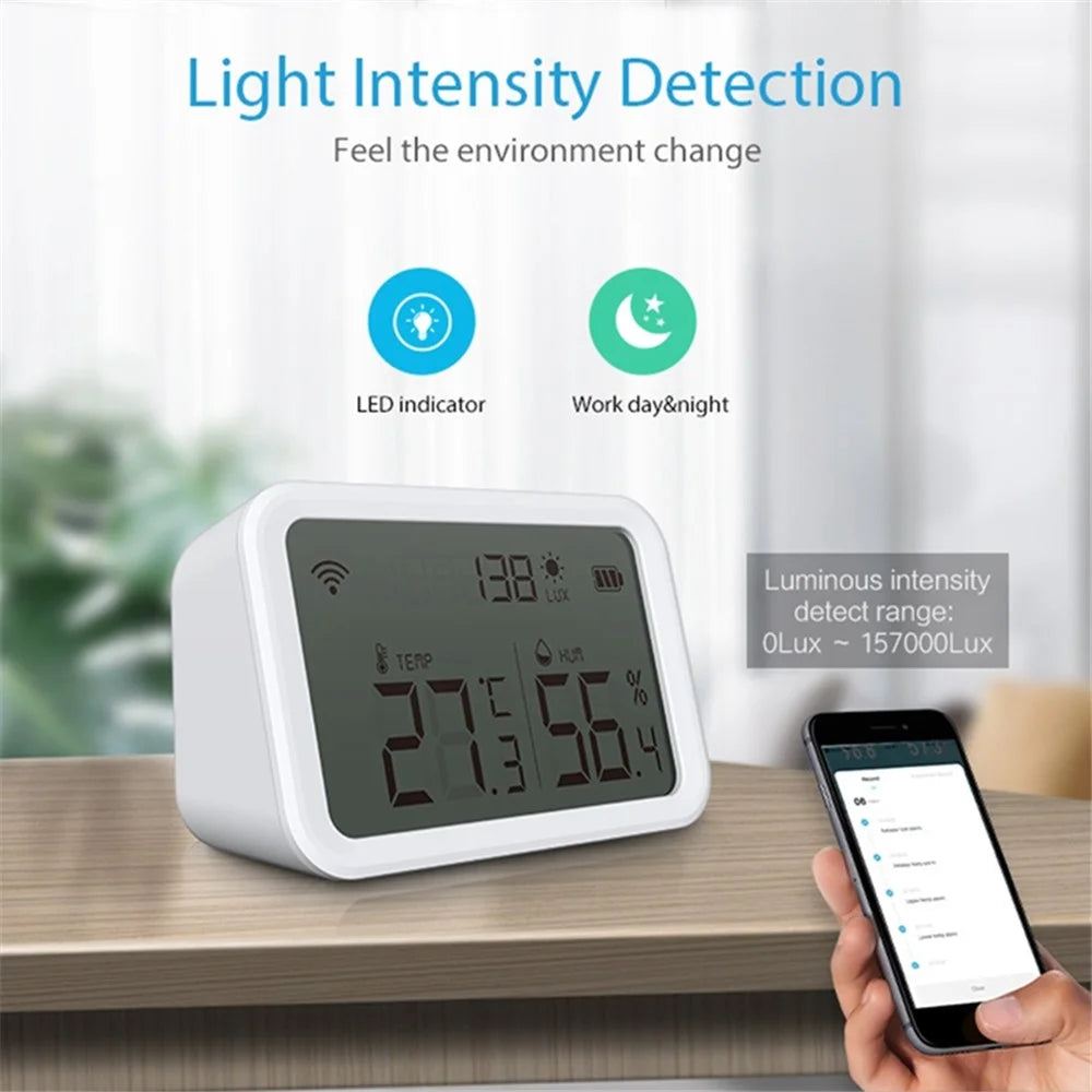 NEO NAS-TH02W Smart WiFi Temperature Humidity Monitor Wireless Luminance Sensor with APP Notification Alerts - 5