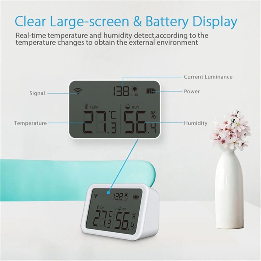 NEO NAS-TH02W Smart WiFi Temperature Humidity Monitor Wireless Luminance Sensor with APP Notification Alerts - 6