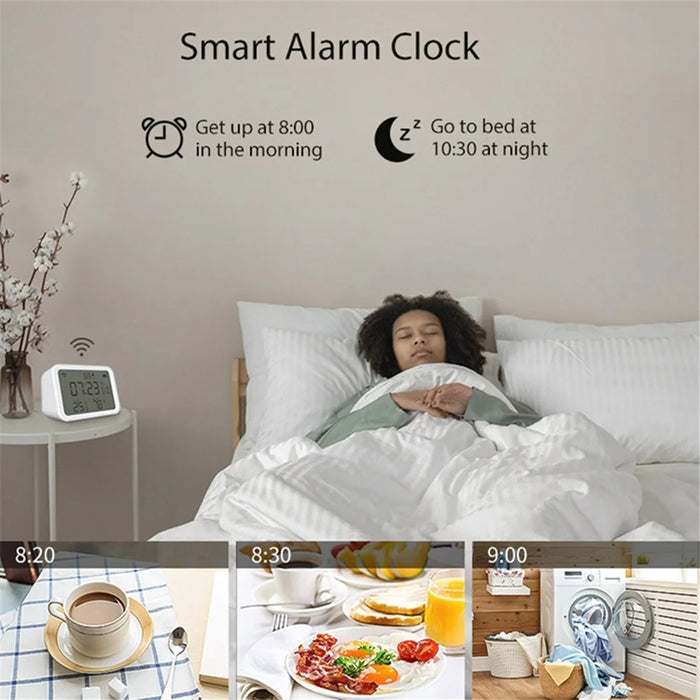 NEO NAS-CW01W 4 in 1 Multifunction Sensor Smart 2.4GHz WiFi Temperature and Humidity Detector with Dual Mode Clock / Luminance - 4