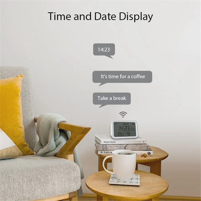 NEO NAS-CW01W 4 in 1 Multifunction Sensor Smart 2.4GHz WiFi Temperature and Humidity Detector with Dual Mode Clock / Luminance - 5