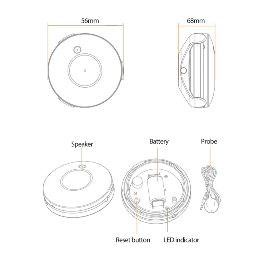 NEO NAS-WS02B Tuya ZigBee Smart Water Leak Sensor Siren Wireless Water Leak Alarm Detector for Smart Home Life - 3