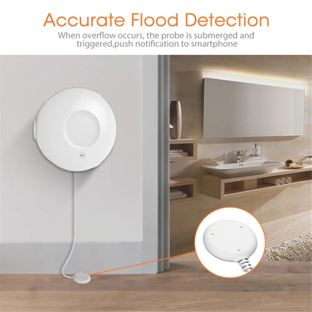 NEO NAS-WS02B Tuya ZigBee Smart Water Leak Sensor Siren Wireless Water Leak Alarm Detector for Smart Home Life - 5