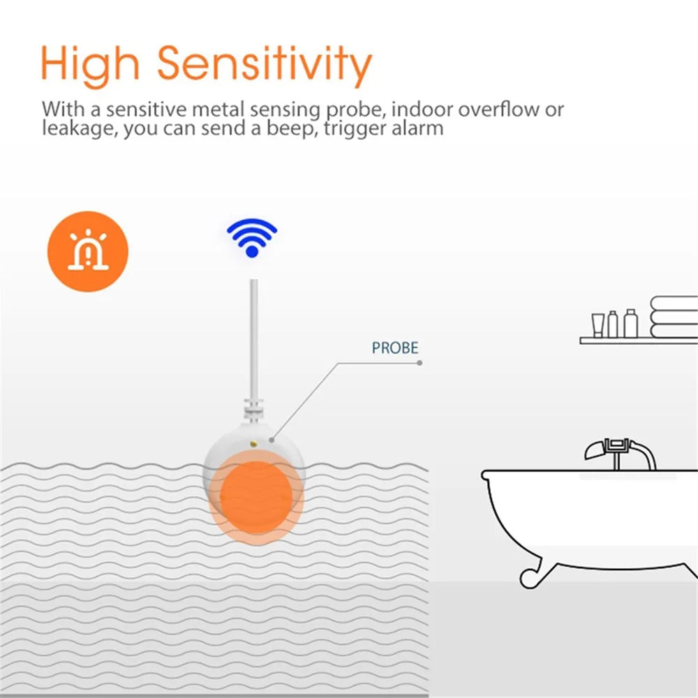 NEO NAS-WS02B Tuya ZigBee Smart Water Leak Sensor Siren Wireless Water Leak Alarm Detector for Smart Home Life - 6
