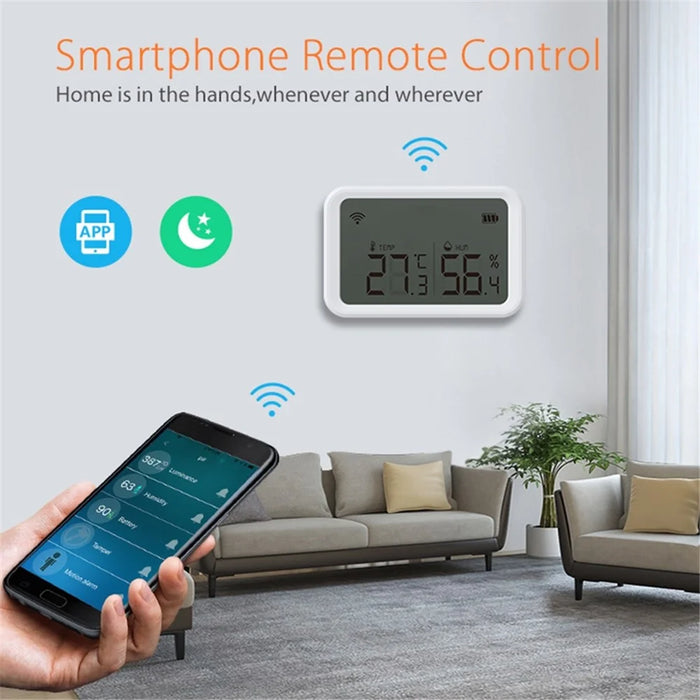 NEO NAS-TH02B Multifunction Sensor Tuya ZigBee Smart Temperature and Humidity Detector with Luminous Intensity Detection - 4