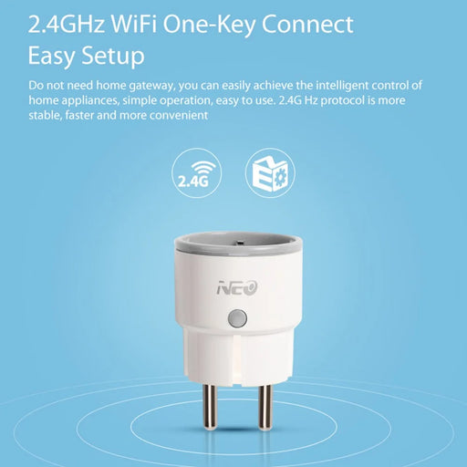 NEO NAS-WR01W-10A Smart Plug 10A Current Compatible with Alexa Google Mini Smart Outlet WiFi Socket Remote Control - EU Plug - 2