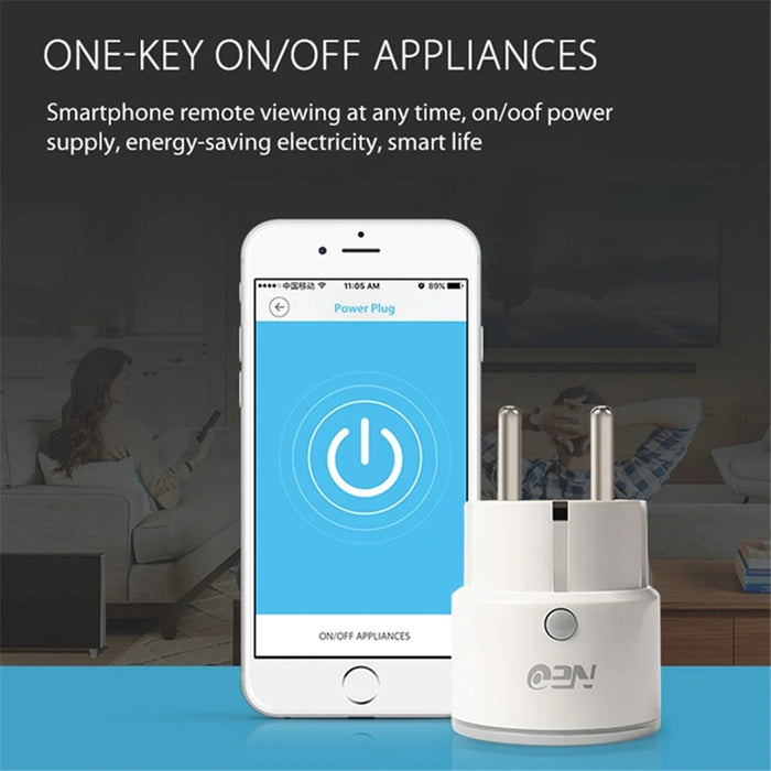 NEO NAS-WR01W-10A Smart Plug 10A Current Compatible with Alexa Google Mini Smart Outlet WiFi Socket Remote Control - EU Plug - 5