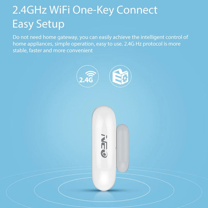 NEO NAS-DS01W Smart Wireless Door Sensor 2.4GHz WiFi Door Window Sensor Smart Home Security Devices - 2