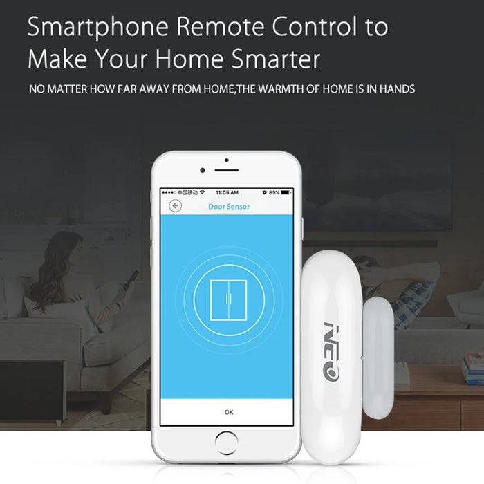 NEO NAS-DS01W Smart Wireless Door Sensor 2.4GHz WiFi Door Window Sensor Smart Home Security Devices - 6