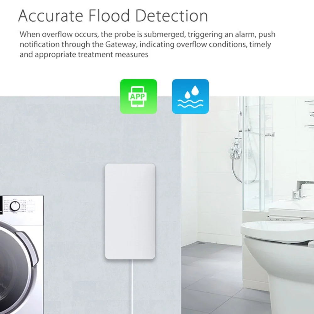 NEO NAS-WS05W WiFi Water Leak Sensor Wireless Water Leak Alarm Detector for Smart Home Life - 5