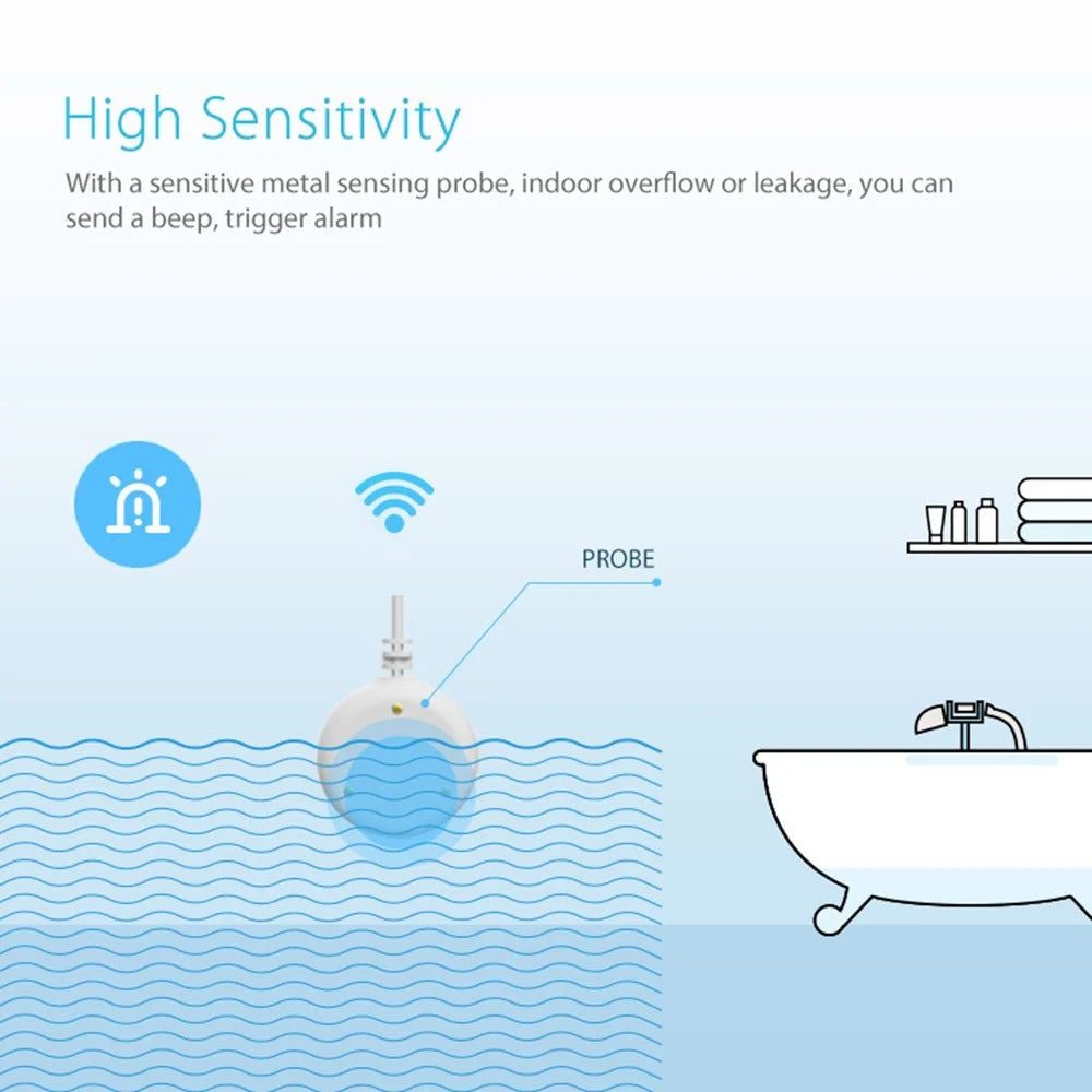 NEO NAS-WS05W WiFi Water Leak Sensor Wireless Water Leak Alarm Detector for Smart Home Life - 6