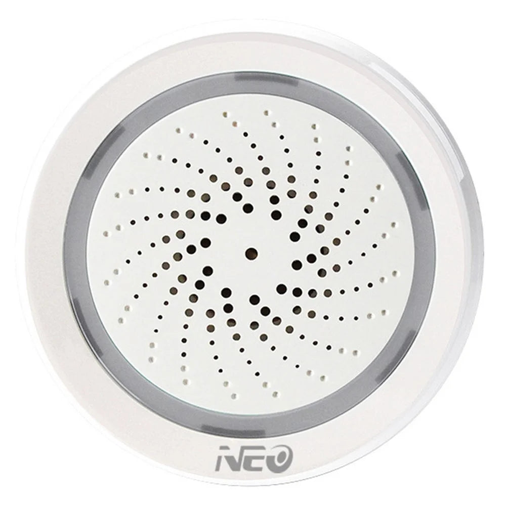 NEO NAS-AB02WT 2.4GHz WiFi Wireless Alarm Mini Smart Siren Alarm with Temperature and Humidity Sensor for Home (USB Powered) - 3