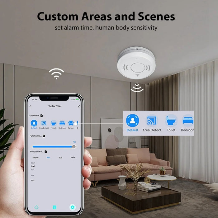 NEO NAS-PS01W Tuya Smart WiFi+Bluetooth-compatible Dual Mode Radar Human Presence Sensor APP Control Human Detection Sensor for Meeting Room Bedroom - 6