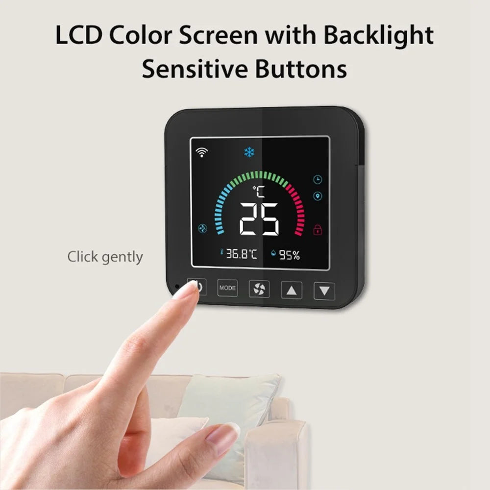NEO NAS-RT01W WiFi Smart Air Conditioner Controller with LED Color Screen Temperature and Humidity Infrared Thermostat Air Conditioning Thermostat for Home - 4