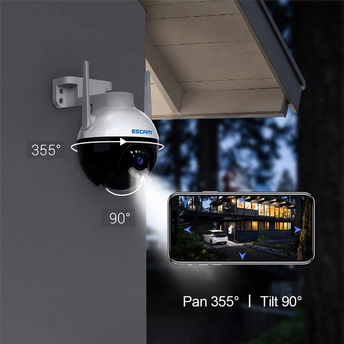 ESCAM QF300 3MP WiFi IP Camera App Mobile AI Human Detection Webcam Auto Tracking Cloud Storage Waterproof Monitor Camera Support Two-way Voice, Night Vision - US Plug - 3