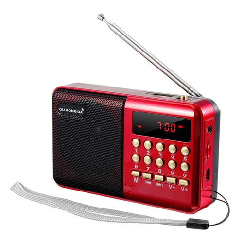 K11 Mini Portable Radio Speakers Rechargeable Digital FM USB TF MP3 Player Speaker Multifunctional Telescopic Antenna - 1
