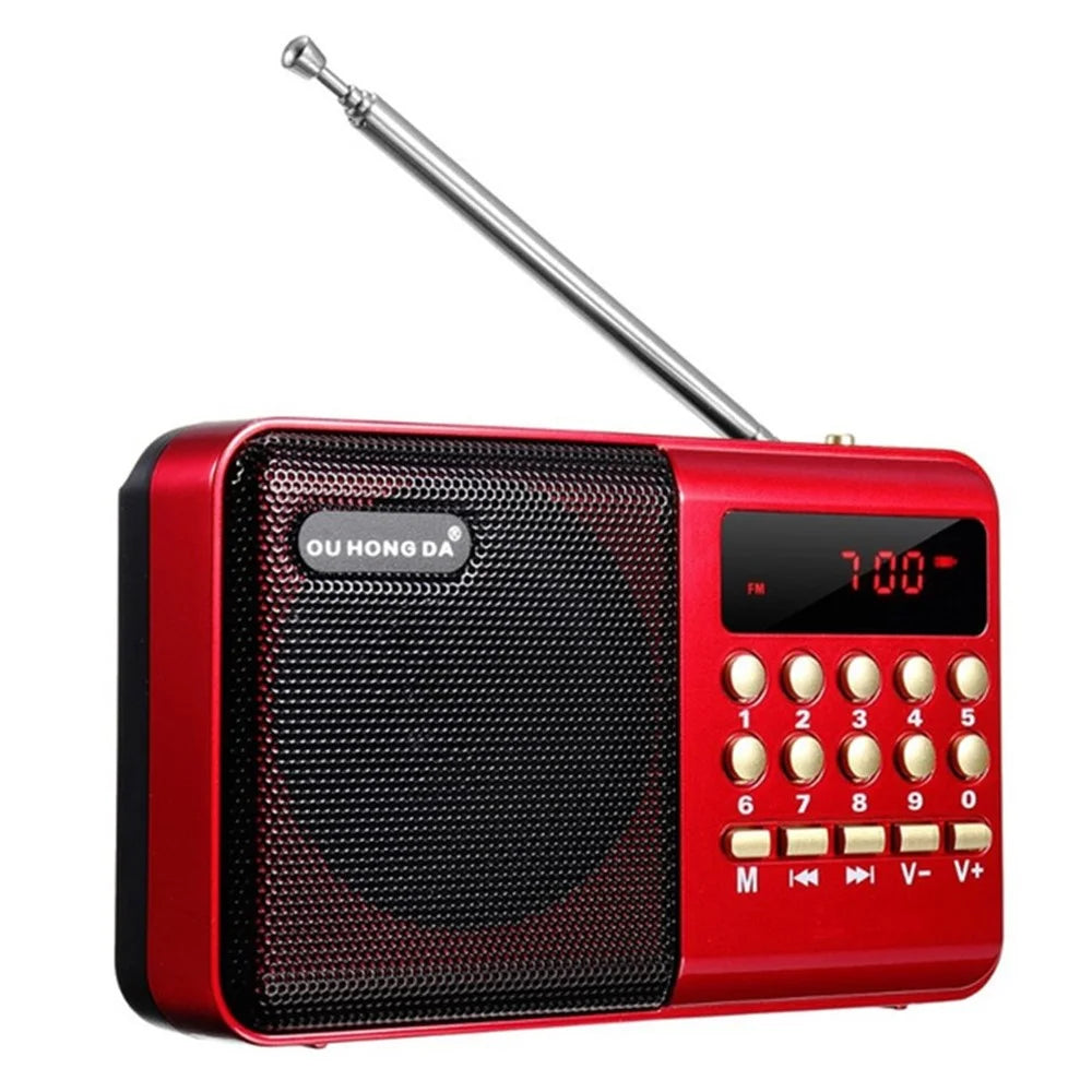 K11 Mini Portable Radio Speakers Rechargeable Digital FM USB TF MP3 Player Speaker Multifunctional Telescopic Antenna - 6