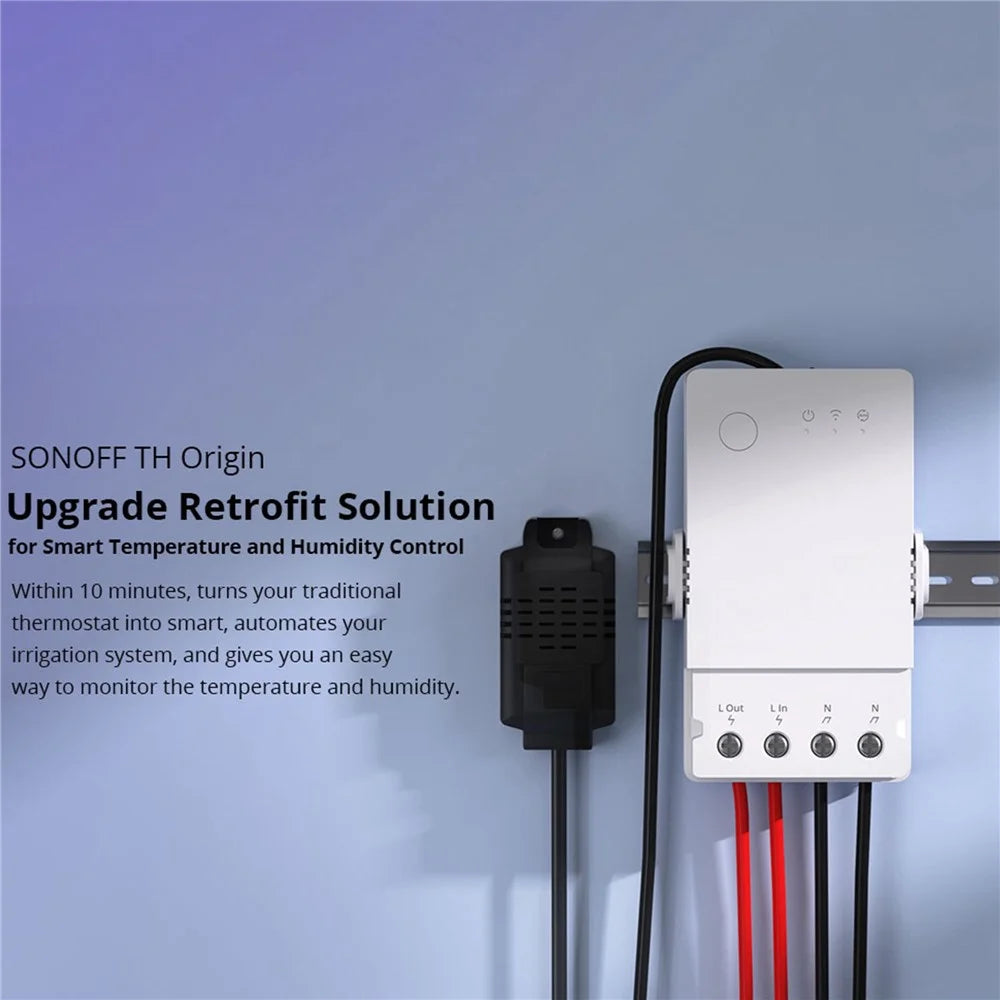 SONOFF TH Origin THR320 20A Max Smart Temperature and Humidity Monitoring Switch Temperature Humidity Sensor for Home, Swimming Pool, Greenhouse - 2