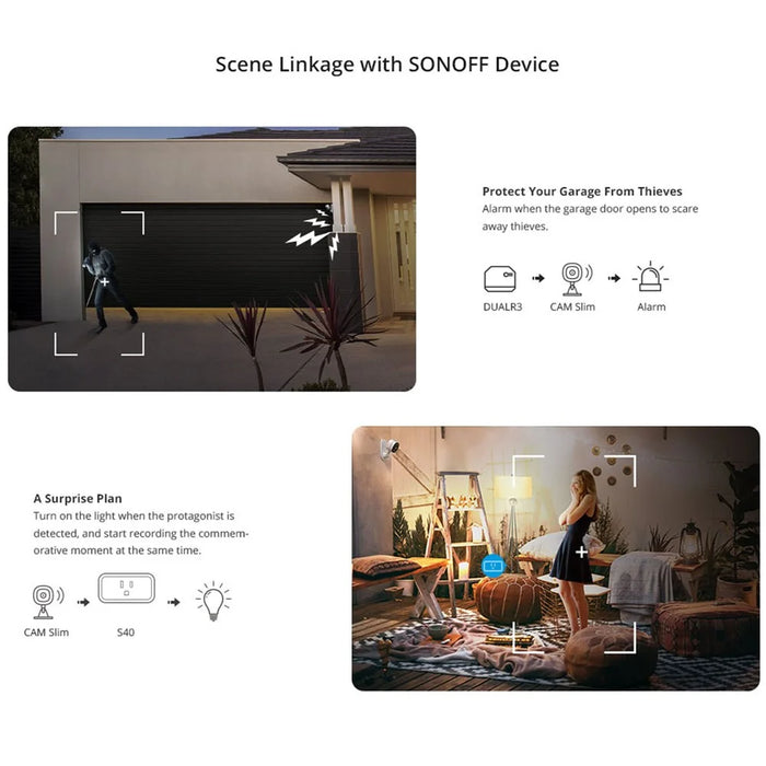 SONOFF CAM Slim Smart Home Security Camera Two-Way Audio 1080P HD Monitor Camera Support Ultra-Clear Night Vision - 4