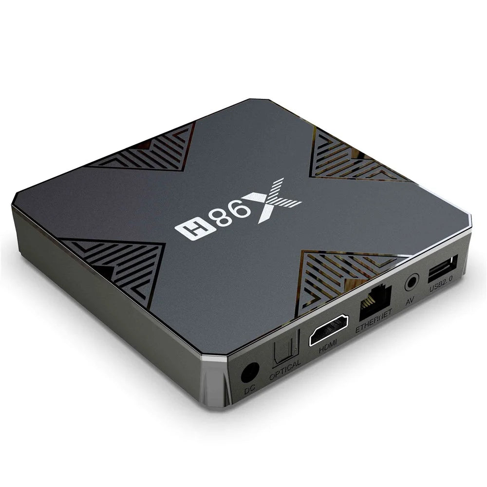 X98H Android TV Box 12.0 Allwinner H618 Quad-Core Streaming Media Player Support Dual WiFi 2.4GHz / 5GHz 4K Output 100M LAN Ethernet (4G+32G) - UK Plug - 3