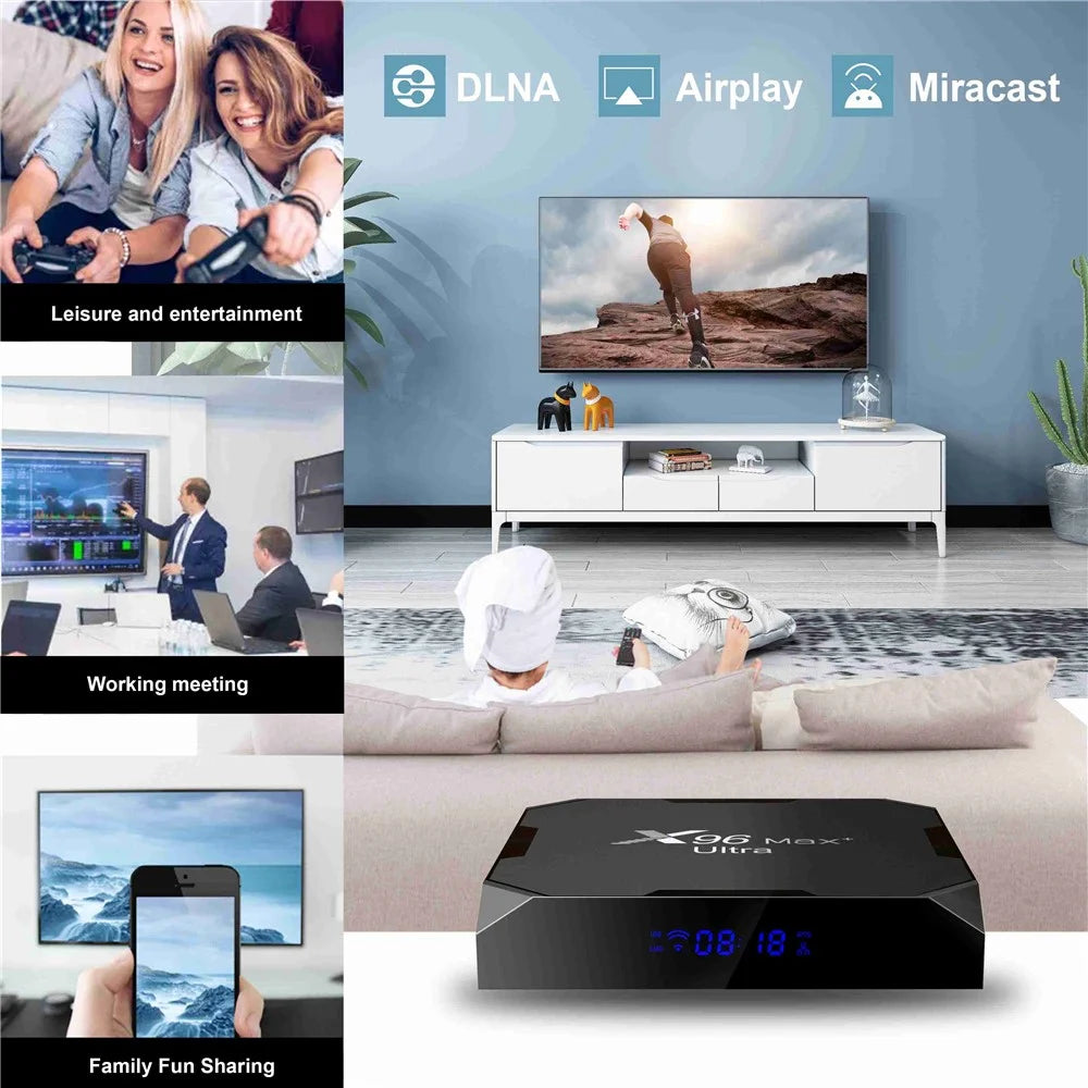 X96Max+ Ultra 2.4 / 5G Dual WiFi 8K TV Box Amlogic S905X4 Quad Core Android 11.0 4G 64G AV H.265 Media Player Set Top Box - US Plug - 6