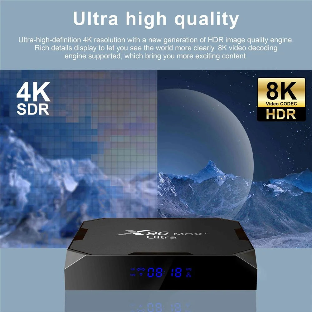 X96Max+ Ultra 2.4 / 5G Dual WiFi 8K TV Box Amlogic S905X4 Quad Core Android 11.0 4G 64G AV H.265 Media Player Set Top Box - US Plug - 7
